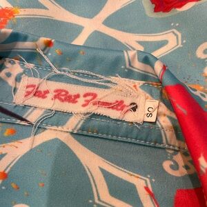 Fat Rat Family. Colorful Pattered Pearl Button-Down Shirt Dress, One Size